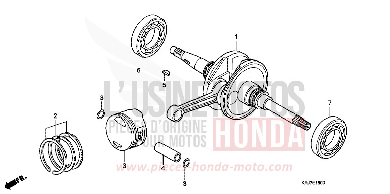 CRANKSHAFT/PISTON for S-Wing ABS PEARL HARVEST GREEN (GY136) from 2011
